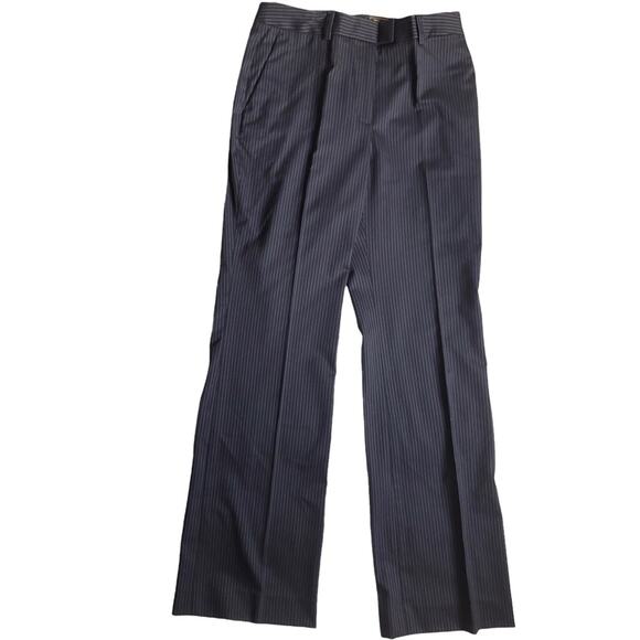 NWT Loro Piana Brooks Brothers pinstripe stretch wool wide leg trousers size 4 - Picture 1 of 10